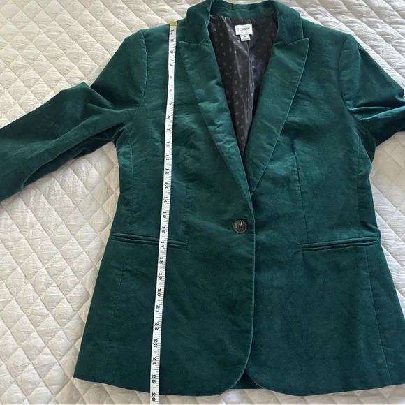 J. Crew Women's Deep Green Velvet Blazer - Picture 9 of 10